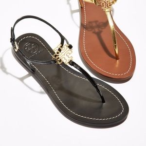 Tory Burch Melinda Sandals in Black Leather